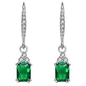 GENEVIVE Sterling Silver CZ Earrings